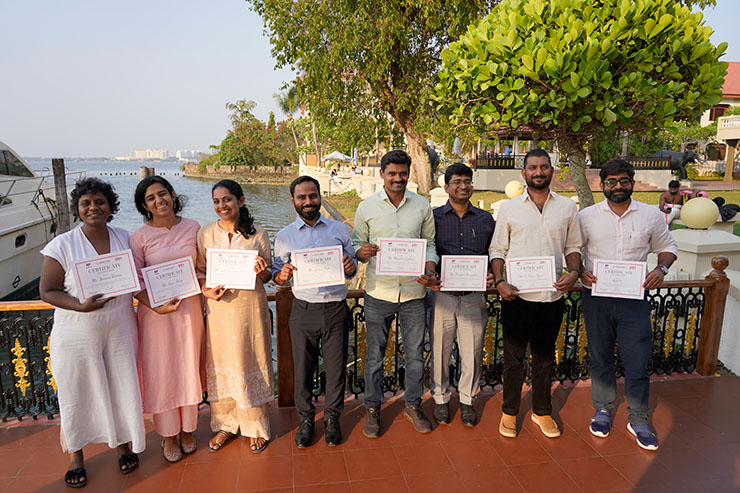 Upon completing the India Climate Journalism Program, each PTI journalist received a certificate during a ceremony overlooking the beautiful harbor near Willingdon Island in Kochi.