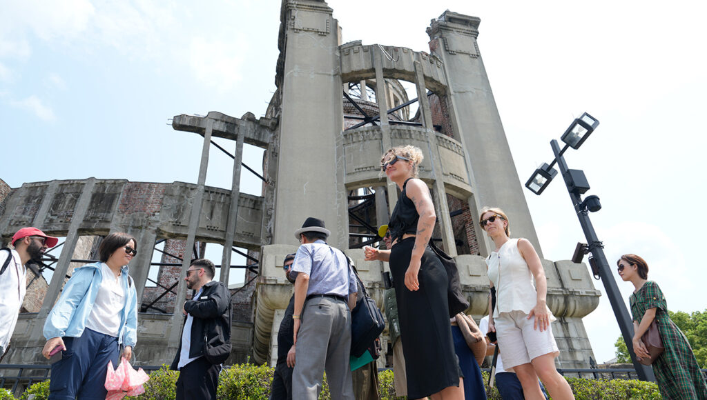 Participants visit the Hiroshima Peace Memorial in Japan, built on the site of the 1945 atomic bombing. 2026/01/nw_hero_hiroshima.jpg